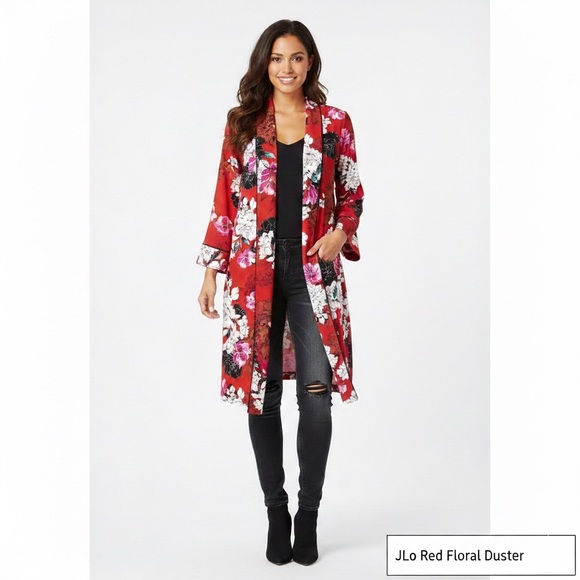 Jennifer Lopez Jackets & Blazers - Jennifer Lopez Floral Duster- XL